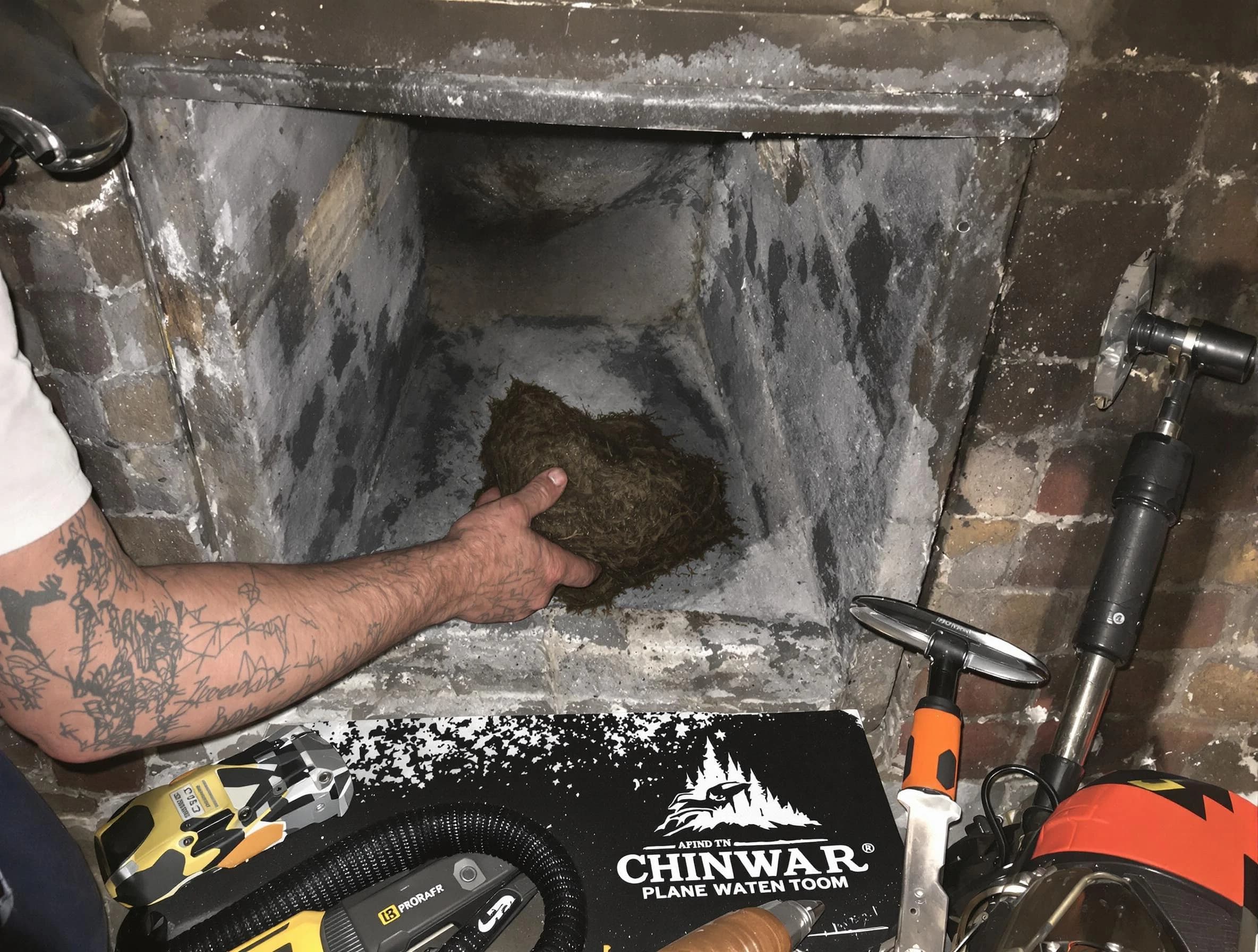 Margaret Chimney Sweep safely removing debris and screening chimney in Margaret, AL