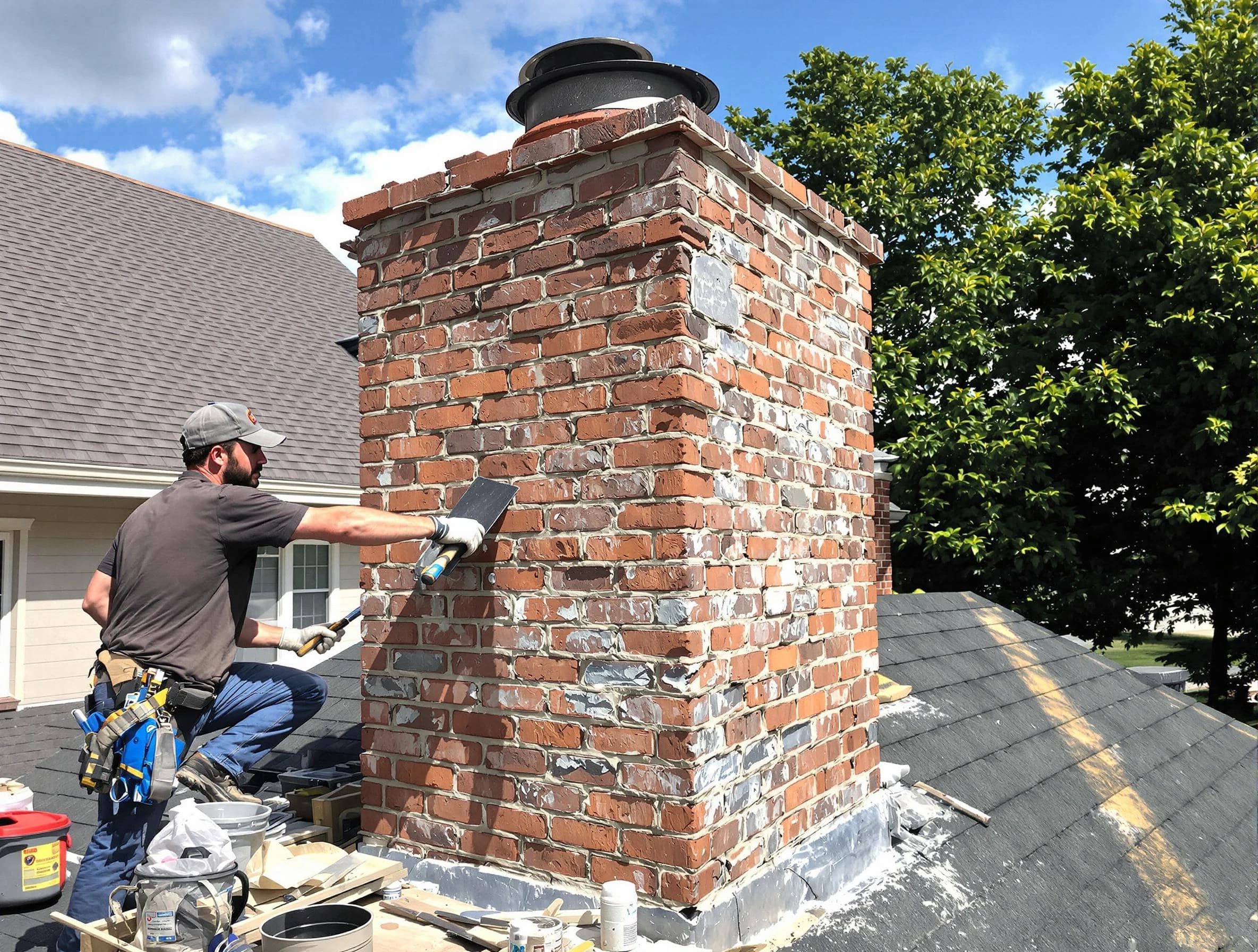 Completed chimney rebuild by Margaret Chimney Sweep in Margaret, AL