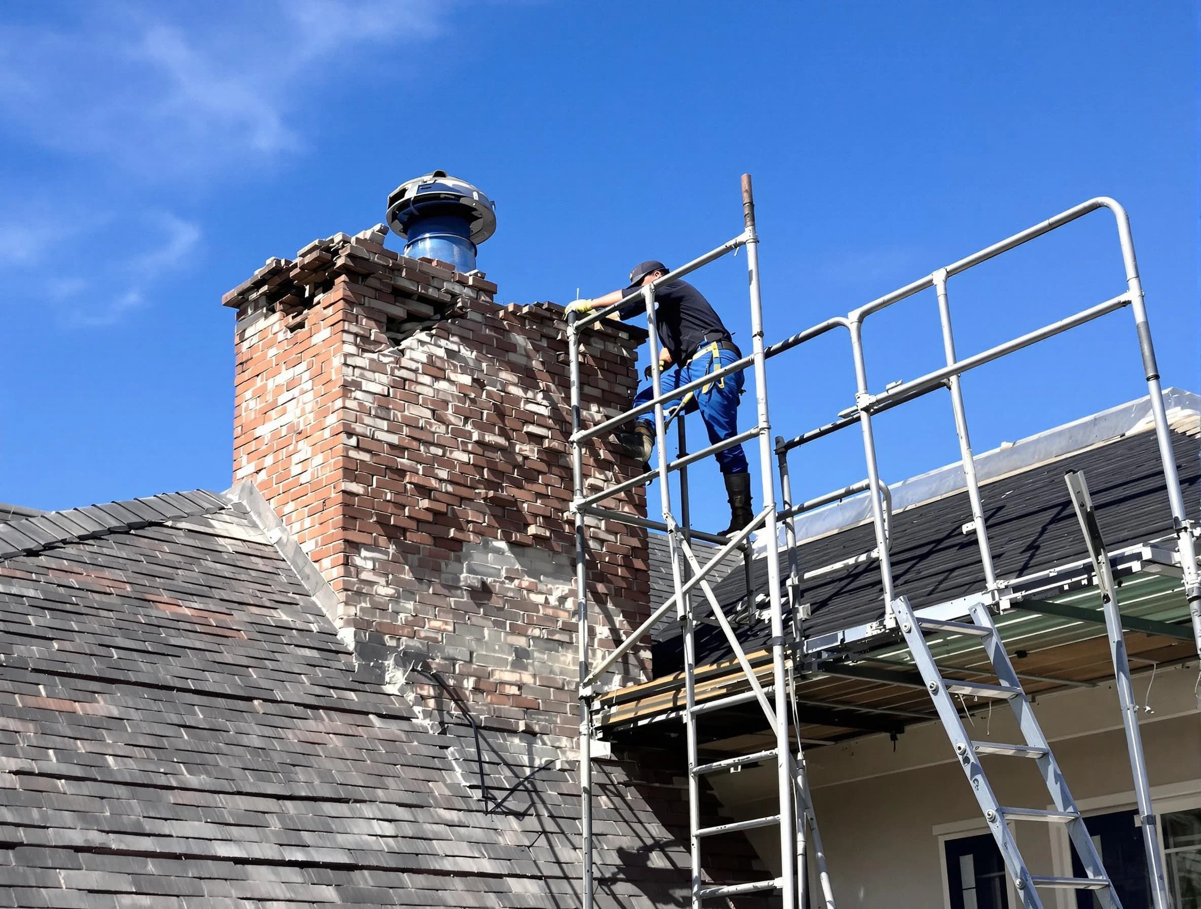 Rebuilding a chimney structure by Margaret Chimney Sweep in Margaret, AL