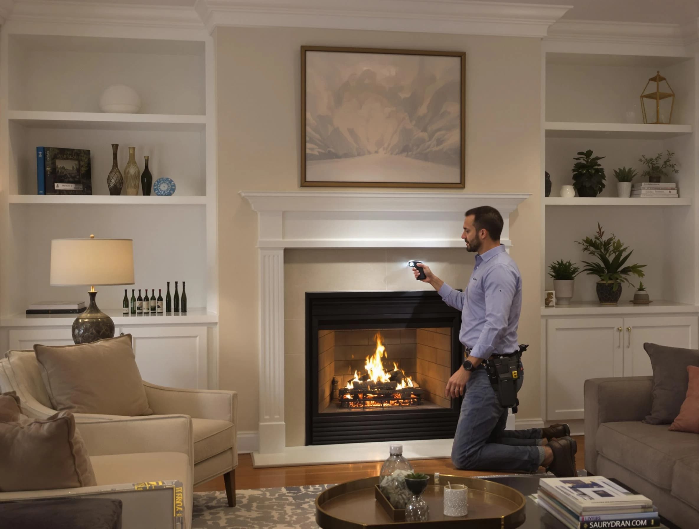 Margaret Chimney Sweep conducting a fireplace safety inspection in Margaret, AL