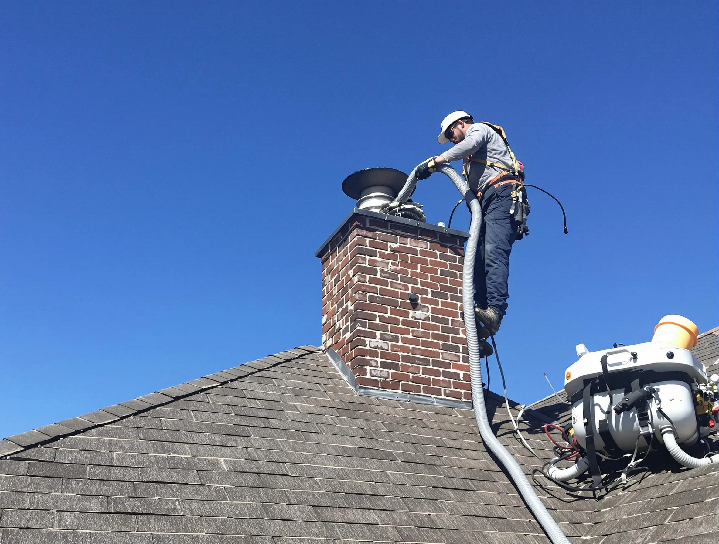 Dedicated Margaret Chimney Sweep team member cleaning a chimney in Margaret, AL